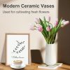 oem/odm services white ceramic vase, gukjob flower vase ceramic vase for flowers, decorative white vase for pampas grass, small vase for home living room dining table farmhouse office decor (white) affordable bulk deals