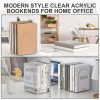 supplier direct acrylic bookends 4 pieces, book ends for shelves, clear bookends for book shelves and desktop organizer, transparent bookends to hold books for home office supplies wholesale prices