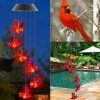 producer to buyer cardinal wind chimes, solar powered red cardinal bird wind chime wind moblie led light, spiral spinner cardinal windchime portable outdoor chime for patio, deck, yard, garden, home discounted pricing