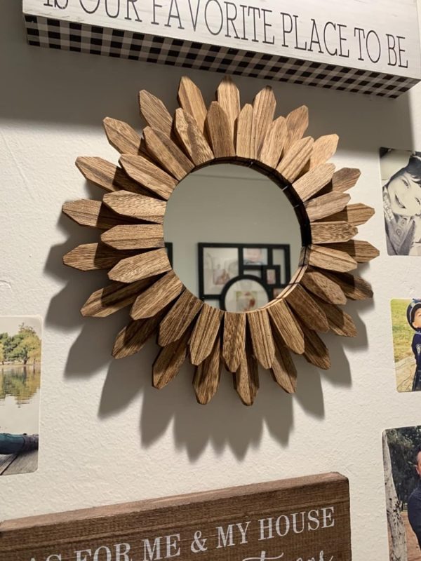 bulk purchase honiway wall mirror decorative 12 inch rustic wood mirror sunburst boho mirror for entryway bedroom living room bathroom house warming gifts new home essential carbonized black trade price