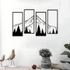 factory direct ruelen 4 pcs metal mountain and forest wall decorations line drawing wall art minimalist wall decor rustic nature home wall art sculpture office living room bedroom volume discount