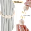 bulk purchase magnetic curtain tiebacks, 2 pack curtain holdbacks for draperies, wood bead curtain tiebacks, elegant curtain tie backs for bedroom decor, boho room decor, nursery decor, farmhouse decor factory discount