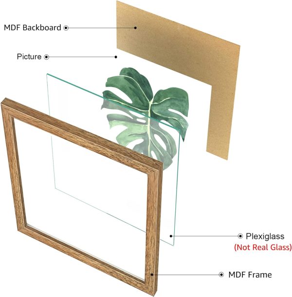 bulk purchase artbyhannah framed bathroom wall art set of 4 for botanical wall decor green plant picture frame collage set for home living room decoration (walnut, 10x10) trade price