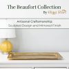 wholesale direct decorative gold trays by objet d’art, beaufort rectangular bar tray for living room, ottoman and coffee table, set of 2 trays for candles, liquor, and centerpieces bulk purchase at factory prices