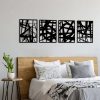 factory direct rufhvty 4 pcs metal abstract wall art, black single line home decor, minimalist 3d textured sculptures artwork for living room bedroom bathroom office study(black 11"x16") volume discount
