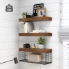 bulk purchase qeeig bathroom shelves over toilet wall mounted floating shelves farmhouse shelf toilet paper storage small 16 inch set of 3, rustic brown (019-bn3) trade price