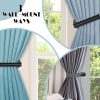 bulk purchase 4 pack curtain holdbacks, metal curtain tiebacks, self adhesive no drill curtain holders, l shaped curtain hooks, no drill curtain tie backs for home office decorative curtain decor (black) factory discount