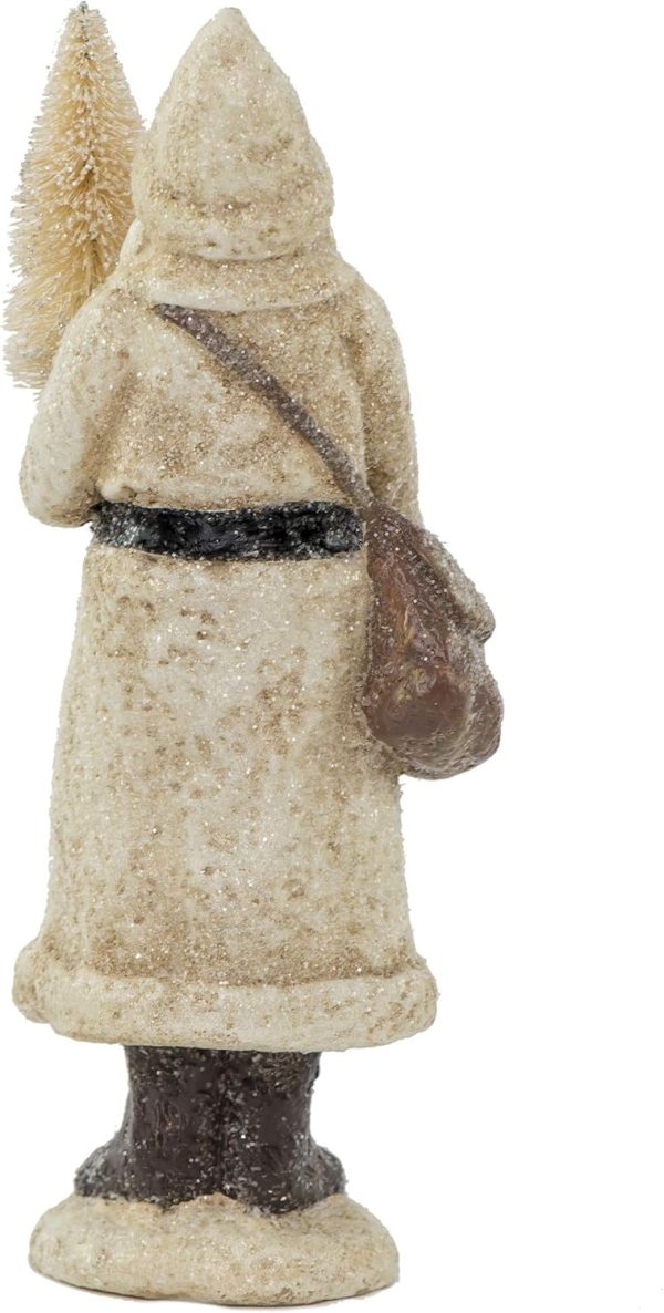 dropship from factory raz imports glittered resin santa figure (white) mass production supply