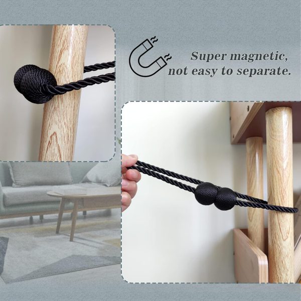 bulk purchase hion magnetic curtain tiebacks black 2pcs, curtain tiebacks buckles holdbacks holders hooks clip for home outdoor bedroom office decorative curtain factory discount