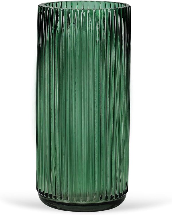 oem/odm services flower vase 7.6 inch green thickened glass vase for lego flowers,bookshelf,dinner table,office desktop,meeting room,bathroom,countertop,home christmas day decoration affordable bulk deals