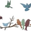 factory direct ferraycle metal bird wall art birds on the branch wall decor leaves with birds metal sculpture bird silhouette metal ornament branch wall hanging sign for balcony garden decor (cute colors) volume discount