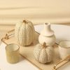 dropship from factory fall thanksgiving pumpkin decor figurine clearance, 2 pcs fake pumpkin statues for helloweentabletop decorating, white and gold resin pumpkins for autumn harvest home decor, farmhouse, gift package mass production supply