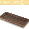 wholesale direct romadedi wooden decorative tray candle holder - wood long narrow tray home decor small rustic centerpieces trays for coffee table dining room kitchen bulk purchase at factory prices