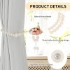 bulk purchase magnetic curtain tiebacks, 2 pack curtain holdbacks for draperies, wood bead curtain tiebacks, elegant curtain tie backs for bedroom decor, boho room decor, nursery decor, farmhouse decor factory discount