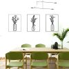 factory direct hotop 3 pieces metal flower wall decor metal vase wall art metal wall sculptures hanging flower in vase hanging iron wall decor for living room kitchen(black) volume discount
