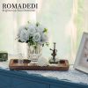wholesale direct romadedi wooden decorative tray candle holder - wood long narrow tray home decor small rustic centerpieces trays for coffee table dining room kitchen bulk purchase at factory prices