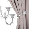 bulk purchase sumnacon set of 2 curtain holdbacks, wall mounted aluminum alloy window drapery tiebacks for bedroom livingroom office come with screws, silver factory discount