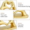 supplier direct moyi decorative book ends,taylor heart hands decor bookends, unique office desk indoor home decor book holder ornaments for living room,bedroom,office room-gold wholesale prices