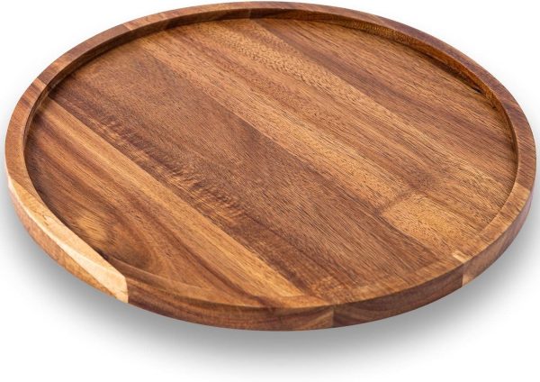 wholesale direct 11.5 inches candle holder tray home decor, round wood tray for coffee table, small wooden serving tray, decorative trays for home decor bulk purchase at factory prices
