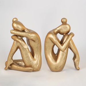 supplier direct unique cast iron girl thinker bookends, heavy-duty decorative book stoppers for shelves, creative home and office desk ornaments, 1 pair/2 pieces, 5.9" wholesale prices