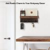 competitive pricing key holder for wall, decorative key and mail holder with shelf has large key hooks for bags, coats – paulownia wood key hanger with mounting hardware (9.8”w x 6.7”h x 4.2”d) (brown) one-stop wholesale
