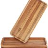 wholesale direct acacia wood serving trays, set of 3 wooden serving platters for home decor, food, cheese, fruit, vegetables, charcuterie, appetizer serving tray(11.8 x 5.1 x 0.78 inches) bulk purchase at factory prices