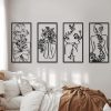 factory direct cindeer 4 pcs metal minimalist abstract woman wall art line drawing wall art decor minimalist single line art female home hanging wall art decor for bedroom kitchen bathroom living room (black, fresh) volume discount