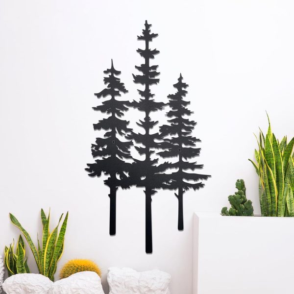 factory direct noxozoqm metal tree wall decor, cabin decor, tree decor, rustic wall decor for home office farmhouse indoors and outdoors black volume discount