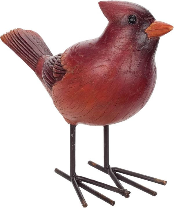 dropship from factory red cardinal bird 4 inch decorative resin stone figurine mass production supply