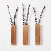 bulk purchase 3 pack wall planters for indoor plants, wood wall decor for bathroom, bedroom living room, modern farmhouse wooden pocket wall vases for dried flowers and faux greenery plants (brown) trade price
