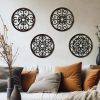 bulk purchase zzbakress 4 pcs wooden grainy rustic wall art farmhouse wall decor wooden exquisite hollow pattern wall decor elegant round wall art for living room dinner room kitchen bedroom hallway (black, rustic) trade price