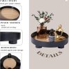 wholesale direct decorative tray coffee table tray round trays for home decor bathroom counter tray perfume organizer for dining table, dresser, kitchen,12 inch, black bulk purchase at factory prices
