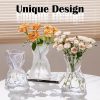 oem/odm services 6 inch small glass flower vase, irregular clear flower vases for centerpiece table indoor desk decor, modern art decorative vase for home office wedding bookshelf housewarming gift affordable bulk deals