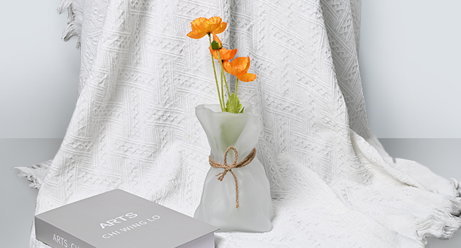 oem/odm services kaitnax glass vase irregular shaped flower vase art decorative flower vase for wedding, dinning, bookshelf, home decoration or gift white affordable bulk deals