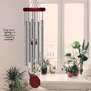 producer to buyer memorial wind chimes outdoor large deep tone, sympathy wind-chime personalized with 6 tuned tubes, elegant chime for garden patio balcony and home discounted pricing