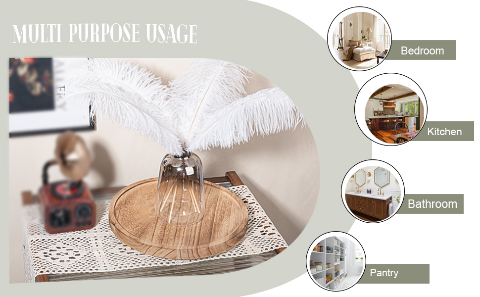 wholesale direct wood lazy susan organizer kitchen turntable for cabinet farmhouse bathroom decor round decorative tray for vanity, counter, sink, coffee table, 10 inch, brown bulk purchase at factory prices