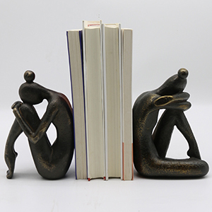 supplier direct lukitas unique decorative girl thinker bookends, home office books shelves stoppers holder, nonskid book stoppers, creative desktop ornaments for study room hotel shelves, resin, 1pair/2piece 6.5'' wholesale prices