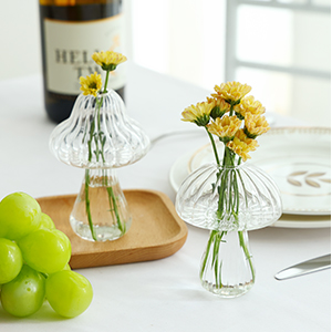 oem/odm services fixwal 2pcs clear mushroom shaped flower vase, glass vase for flowers transparent plant containers flower arrangement, hydroponic container for wedding garden decoration affordable bulk deals