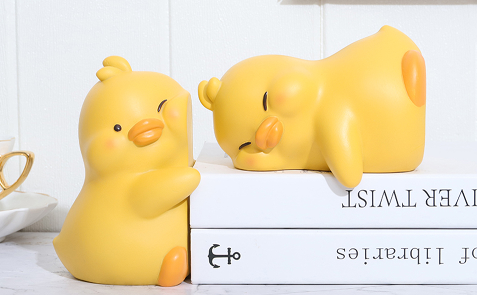 supplier direct cute hug ducks decorative bookends, unique book ends to hold books creative resin book holder stopper for home office desk bookshelf decoration wholesale prices