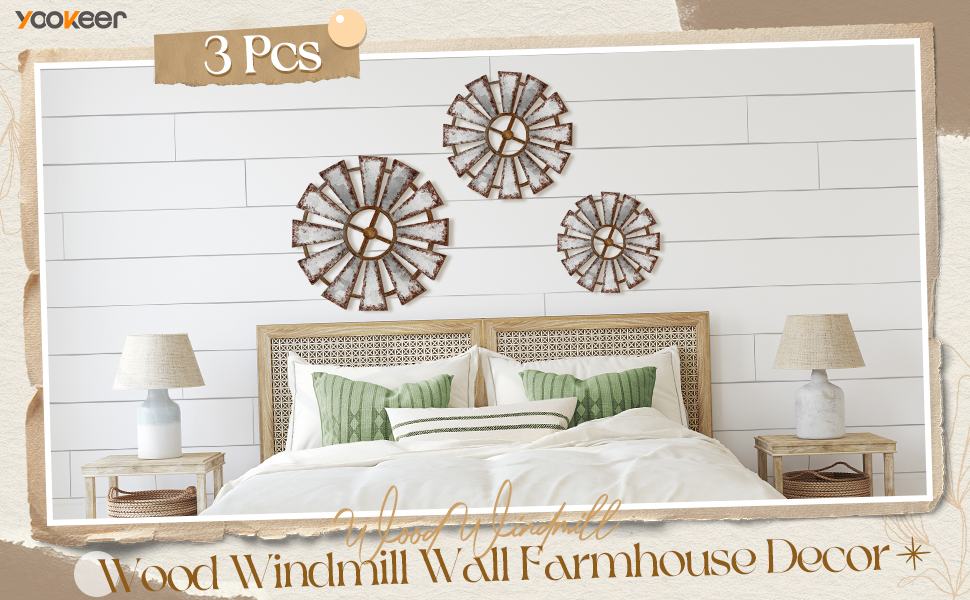 bulk purchase yookeer 3 pcs wood windmill wall decor farmhouse wall decor hanging decoration wooden windmill kitchen decor rustic wall decor living room sculpture art for bedroom nursery home decor(farmhouse) trade price