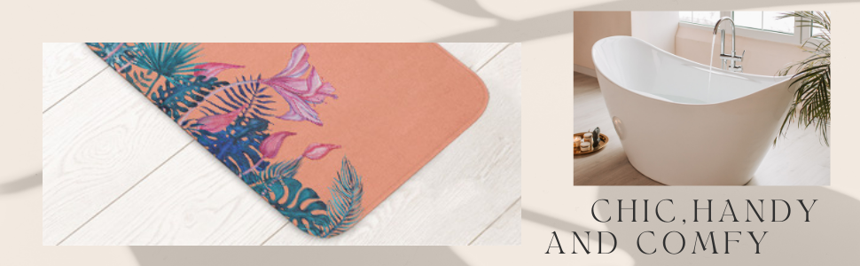 manufacturer direct ambesonne spa themed bath mat, calming atmosphere of the streaming water from a branch with stones plumeria, plush bathroom decor mat with non slip backing, 30.2