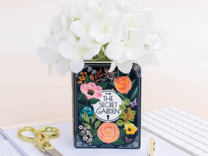 oem/odm services steel mill & co original book-shaped decorative vase, ceramic vases for home decor, cute bookshelf decor, unique vase for book lovers (small - secret garden) affordable bulk deals