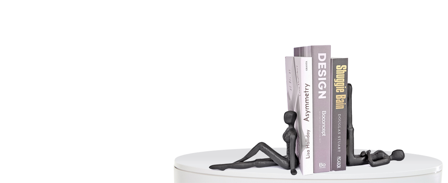 supplier direct ambipolar yoga-style black decorative bookends, cast iron book stand to hold books heavy duty, book stoppers for home decor, office desk, living room decor wholesale prices
