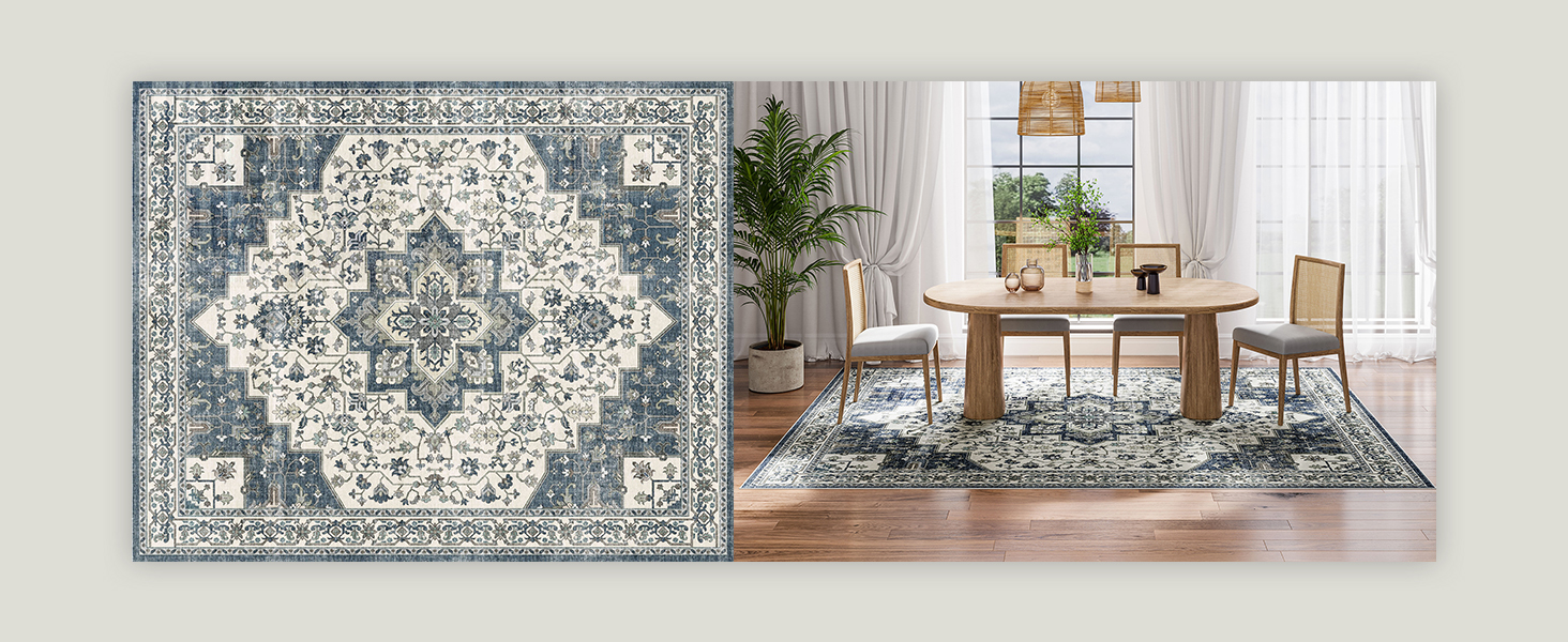 global sourcing dripex vintage collection washable area rug - 2x3 door mat small entryway rug distressed non-slip low-pile floor carpet for indoor front entrance kitchen bathroom living room bedroom oem/odm services