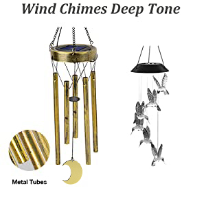 producer to buyer jyps sun moon solar wind chimes for outside crackle glass ball waterproof wind chimes outdoor clearance deep tone garden decor birthday unique gifts for women mom grandma windchimes gardening discounted pricing