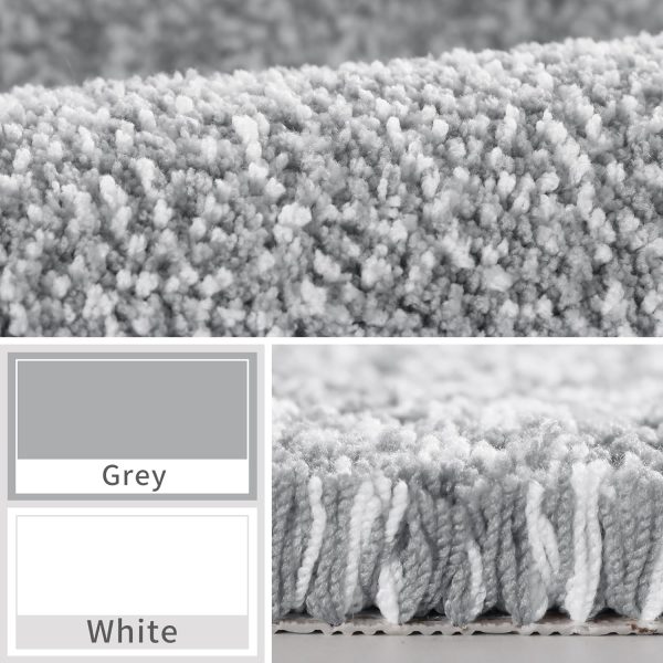 global sourcing yimobra bathroom rugs mat, extra soft comfortable bath rugs, non-slip, water absorbent and thick bathroom floor mats, machine washine, shaggy rugs for shower bathtubs, 24" x 17", grey&white oem/odm services