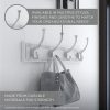 competitive pricing liberty 129854 wall mounted coat rack with 3 decorative hooks, 10-inch, satin nickel and white one-stop wholesale