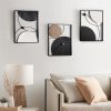 factory direct oakrain 3 pack metal wall art - abstract planet & orbit lines minimalist modern wall decor for living room, bedroom, office, entryway (11.8 x 15.7 x 0.47 inches) volume discount