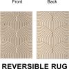 global sourcing tiffasea cotton reversible area rug, 2’x3', tan, machine washable, indoor outdoor, modern geometric pattern, perfect for high-traffic areas oem/odm services