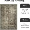 manufacturer direct vintage area rug 4x6 brown bedroom rug indoor kitchen washable living room carpet tribal distressed rug retro accent throw rug for office dining room bathroom faux wool trade price